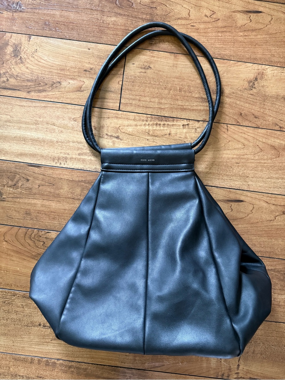 Pixie Mood // Black Purse with Rounded Double Straps